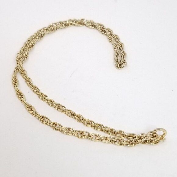 Vintage Long Gold Tone Chain Necklace, Simple Minimal Nice Length, Estate - Picture 3 of 5